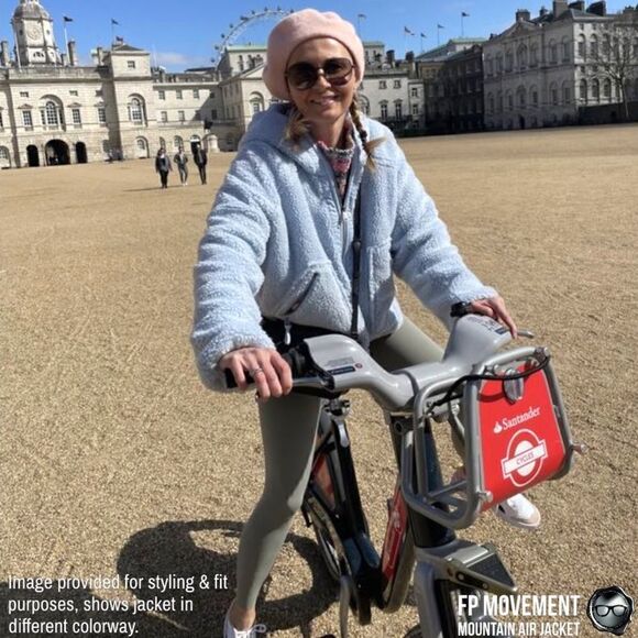 FP MOVEMENT MOUNTAIN AIR SHERPA FULL ZIP HOODED JACKET BLUE WOMEN OVERSIZED XS-L - Picture 10 of 16